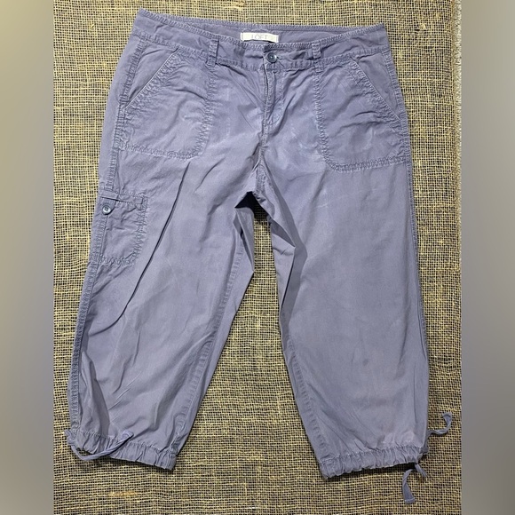 Ann Taylor Loft Dark Grey Cargo Capri Pants, Size 8, 100% Cotton - Picture 1 of 5